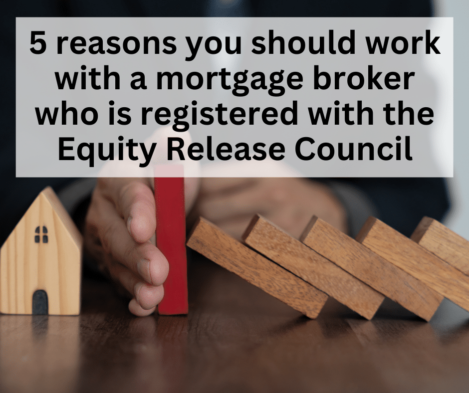 5 reasons you should work with a mortgage broker who is registered with the ERC A small wooden house sits on a table with a stack of wooden dominoes next to it. A hand protects the house from the falling dominoes.
